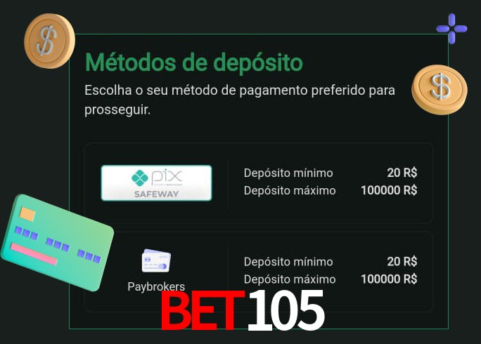 O cassino bet105 oferece uma grande variedade de métodos de pagamento